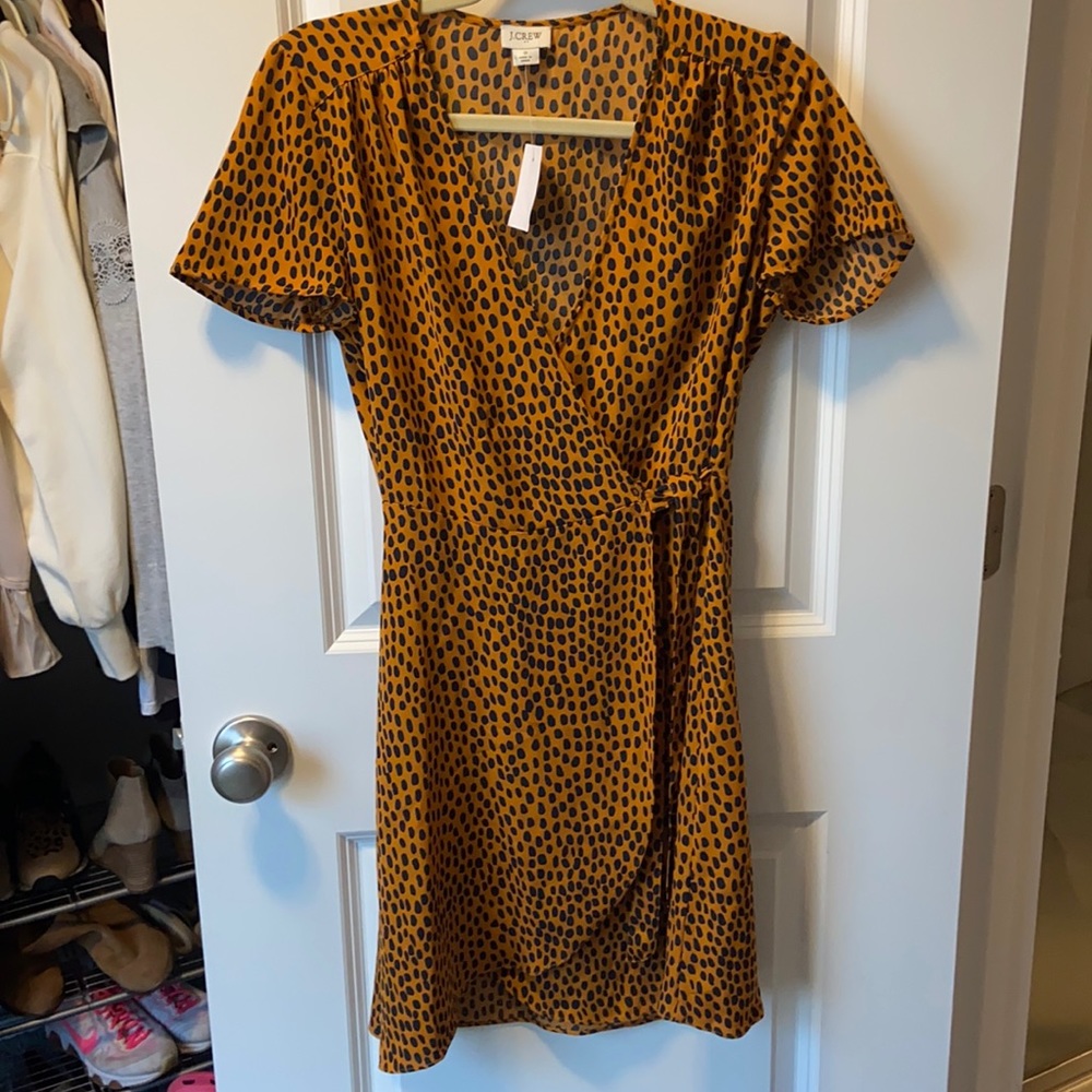 Orange and Black JCrew wrap dress.  New with tags and never worn!